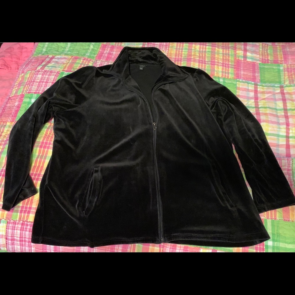 Talbots velour zip jacket, petite, 2X